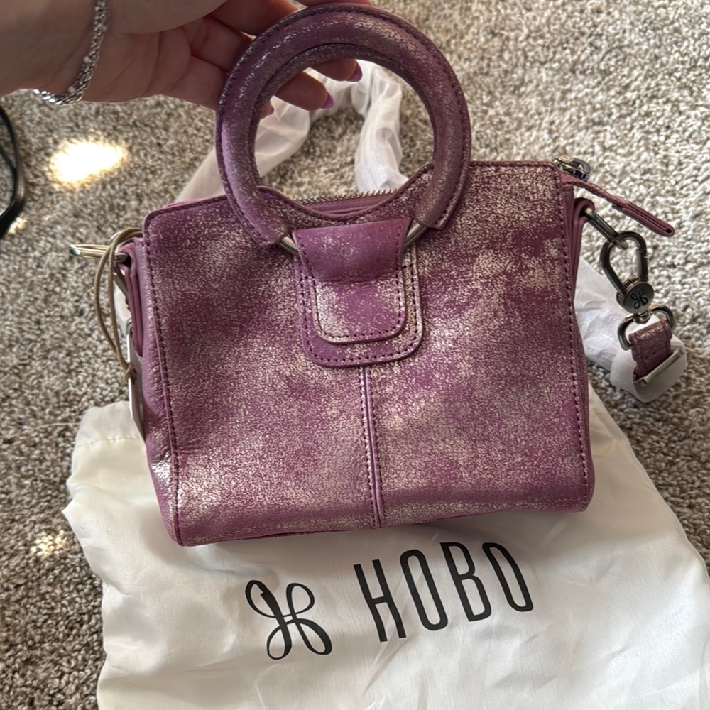 Hobo violet metallic mini satchel NWT with dust bag